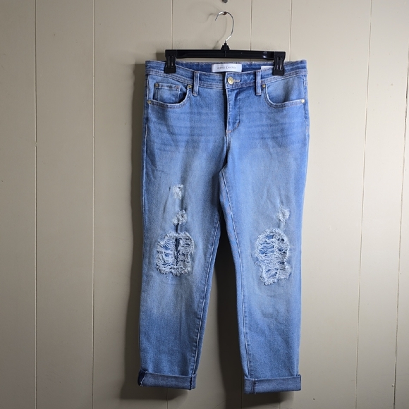 Vintage America Denim - Women's Distressed Blue Weekend Crop Jeans 4/27 Vintage America